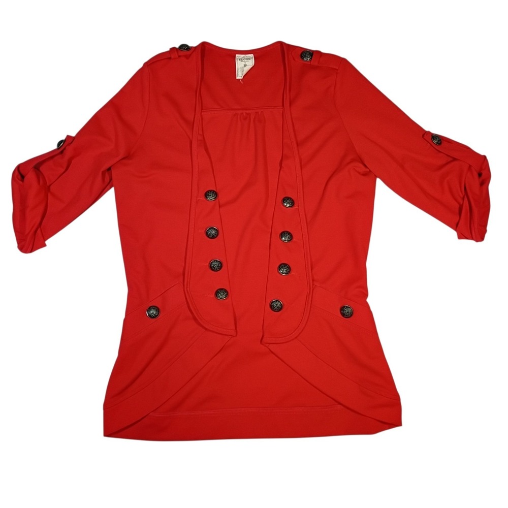 iLook Women's M Red Military Style Jacket Goth Steampunk Cosplay Retro Epaulette